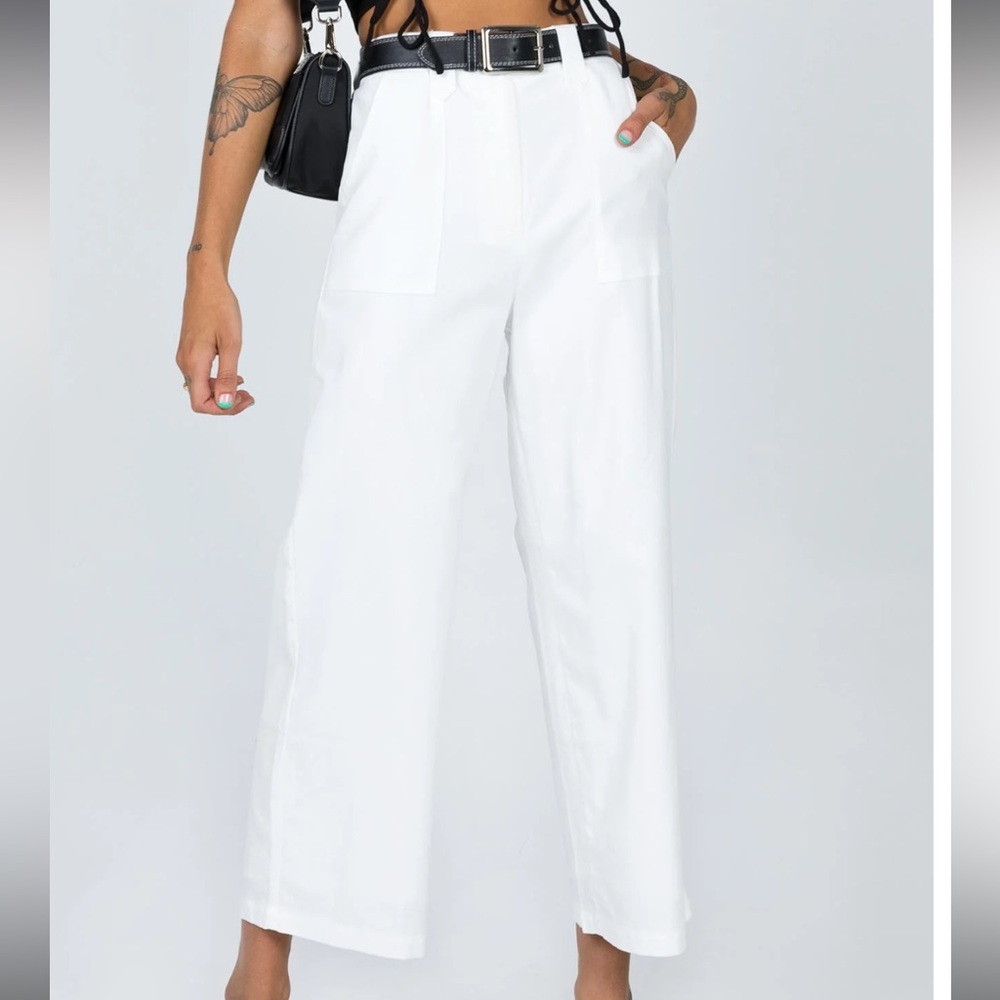 Princess Polly Wide Leg Linen Trousers